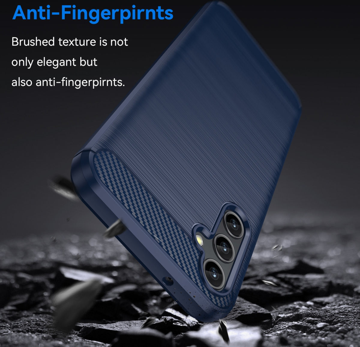 Samsung Galaxy A14 Hoesje Geborsteld TPU Flexibele Back Cover Blauw afbeelding 4