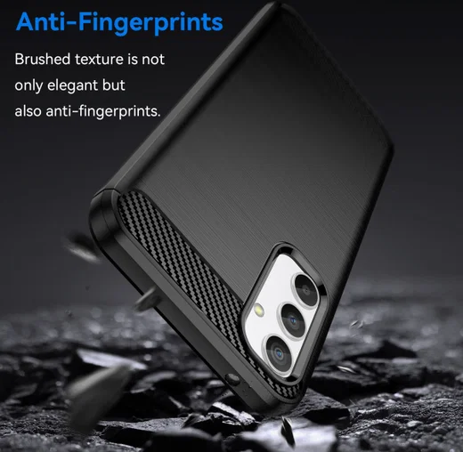 Samsung Galaxy A34 Hoesje Geborsteld TPU Flexibele Back Cover Zwart afbeelding 4