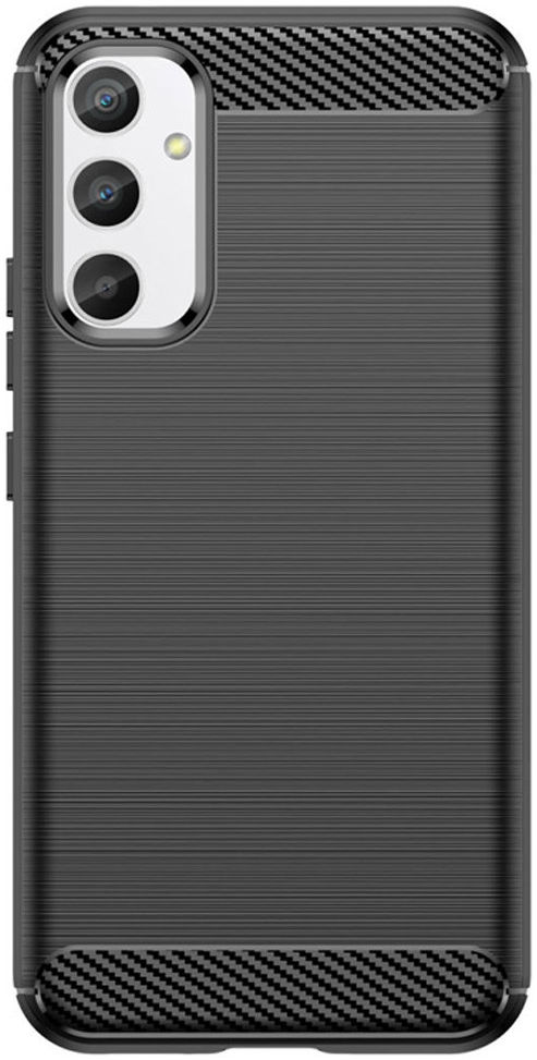 Samsung Galaxy A34 Hoesje Geborsteld TPU Flexibele Back Cover Zwart afbeelding 2