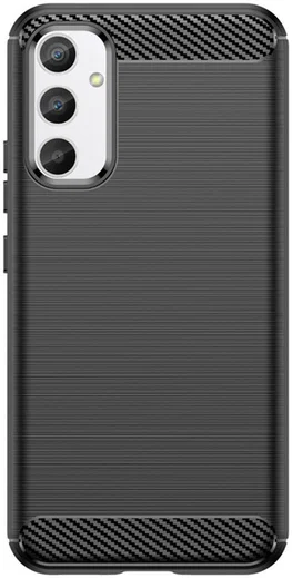 Samsung Galaxy A34 Hoesje Geborsteld TPU Flexibele Back Cover Zwart afbeelding 2