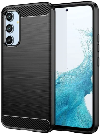 Samsung Galaxy A54 Hoesje Geborsteld TPU Flexibele Back Cover Zwart afbeelding 1