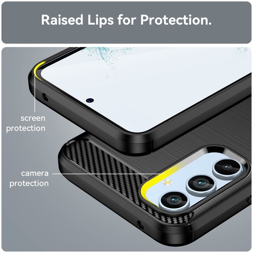 Samsung Galaxy A54 Hoesje Geborsteld TPU Flexibele Back Cover Zwart afbeelding 9