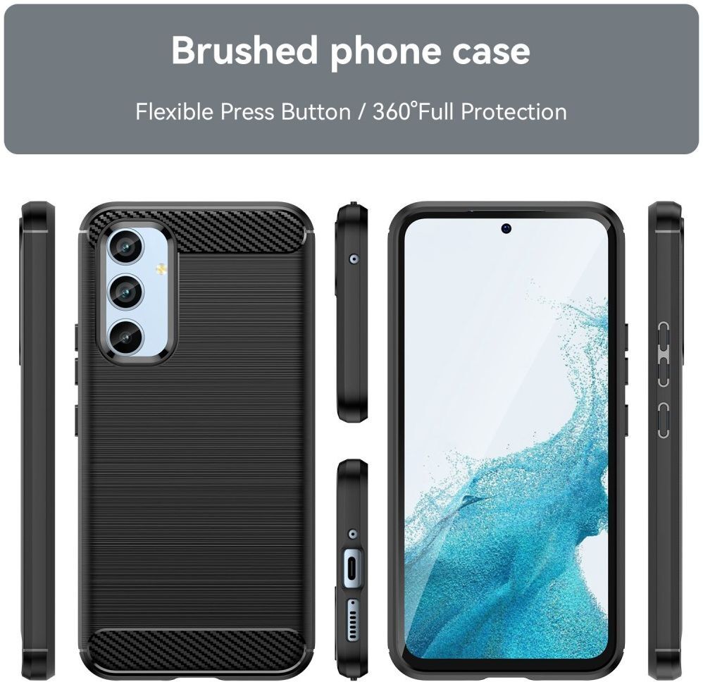 Samsung Galaxy A54 Hoesje Geborsteld TPU Flexibele Back Cover Zwart afbeelding 12