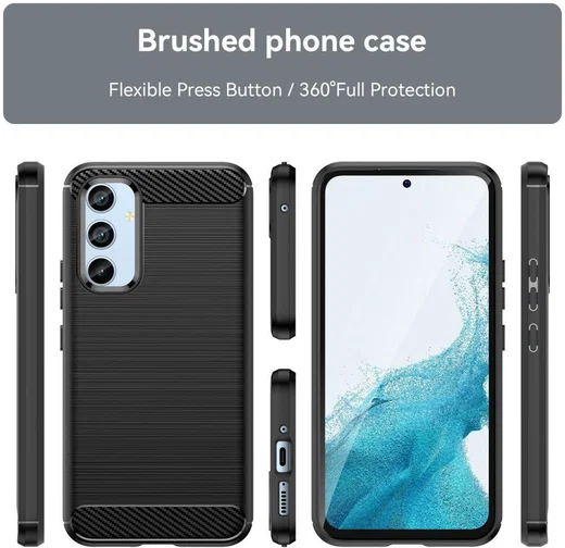 Samsung Galaxy A54 Hoesje Geborsteld TPU Flexibele Back Cover Zwart afbeelding 12
