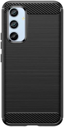 Samsung Galaxy A54 Hoesje Geborsteld TPU Flexibele Back Cover Zwart afbeelding 2