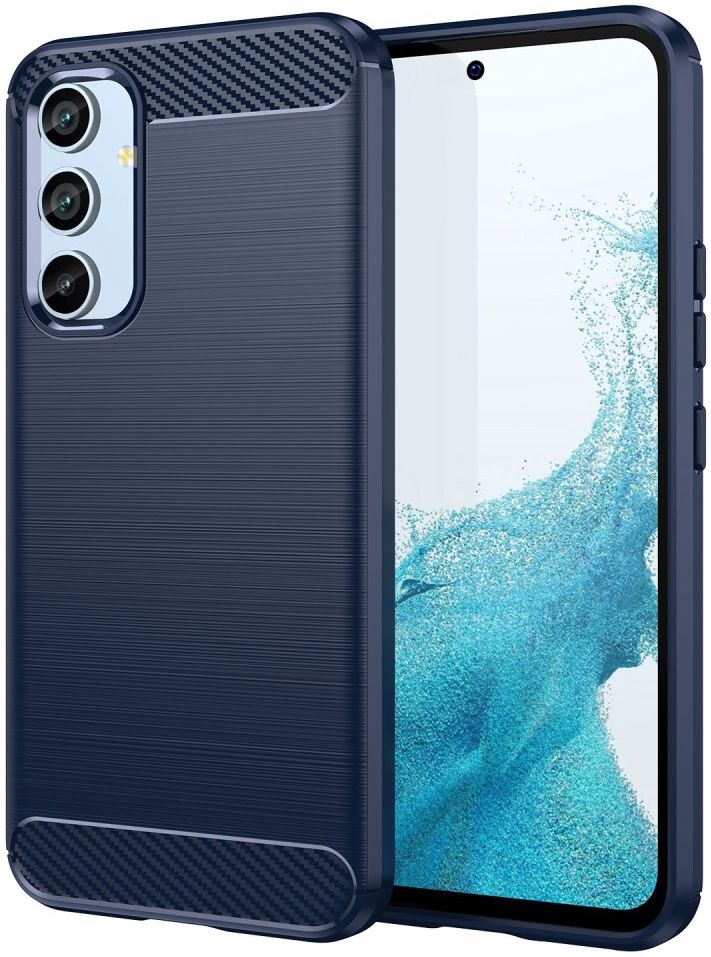 Samsung Galaxy A54 Hoesje Geborsteld TPU Flexibele Back Cover Blauw afbeelding 1