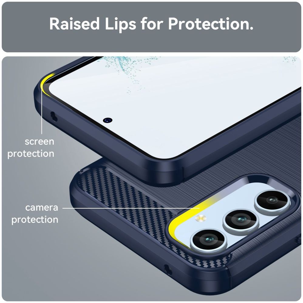 Samsung Galaxy A54 Hoesje Geborsteld TPU Flexibele Back Cover Blauw afbeelding 7