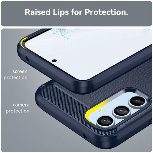 Samsung Galaxy A54 Hoesje Geborsteld TPU Flexibele Back Cover Blauw afbeelding 7
