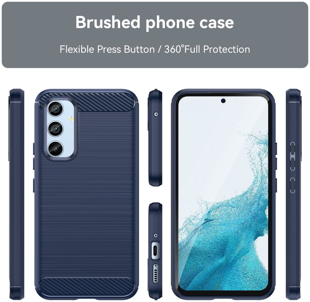 Samsung Galaxy A54 Hoesje Geborsteld TPU Flexibele Back Cover Blauw afbeelding 9