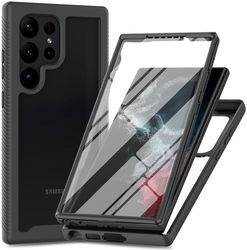 Samsung Galaxy S23 Ultra Hoesje Full Protect 360° Cover Hybride Zwart afbeelding