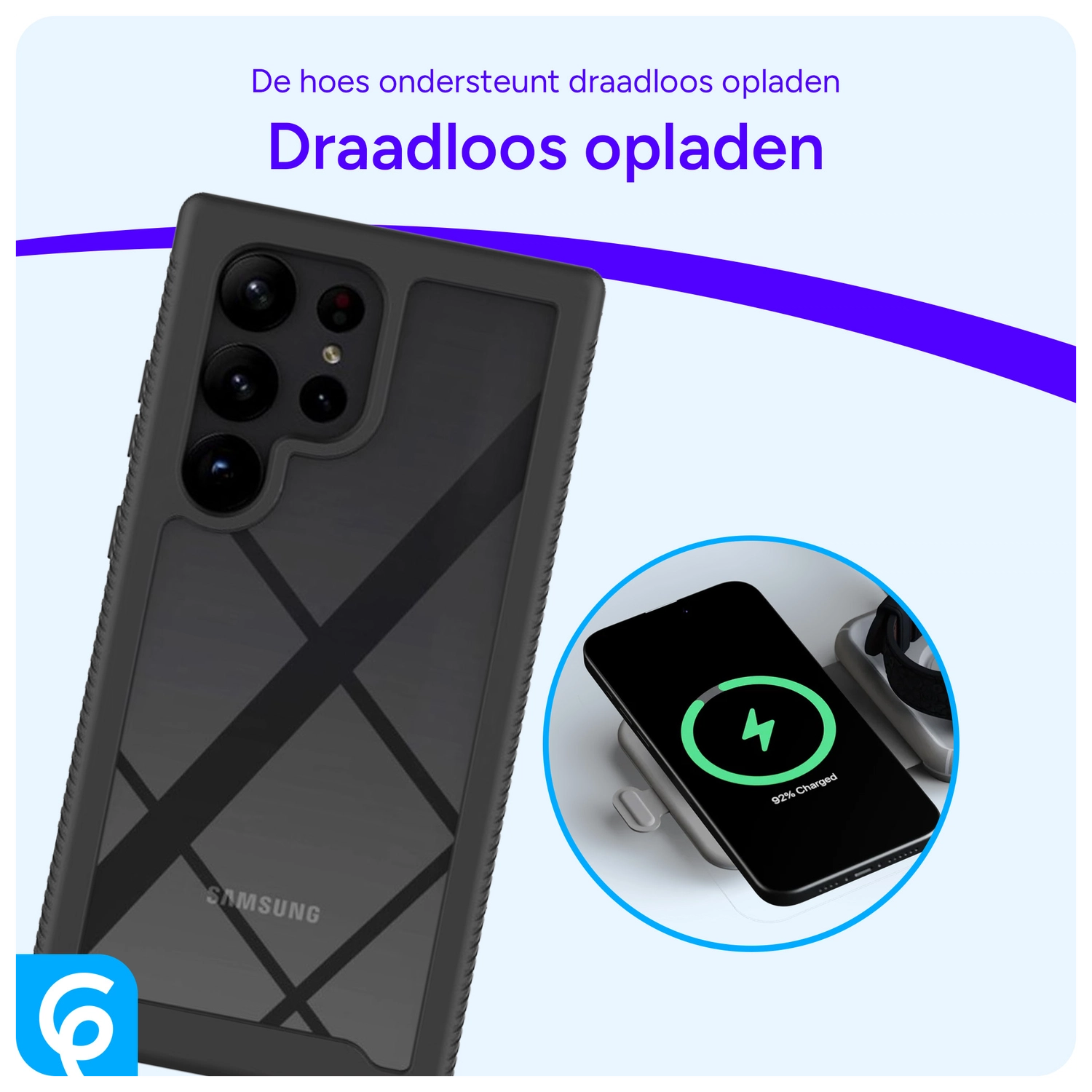 Samsung Galaxy S23 Ultra Hoesje Full Protect 360° Cover Hybride Zwart afbeelding 6