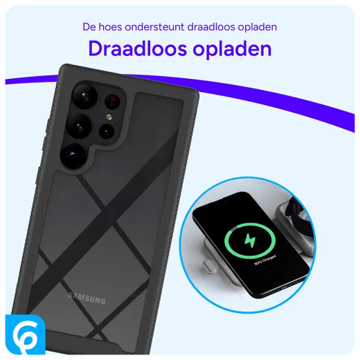 Samsung Galaxy S23 Ultra Hoesje Full Protect 360° Cover Hybride Zwart afbeelding 6