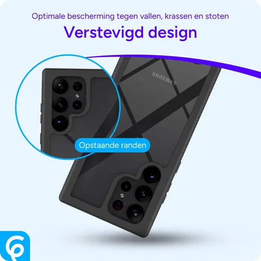 Samsung Galaxy S23 Ultra Hoesje Full Protect 360° Cover Hybride Zwart afbeelding 2