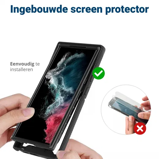 Samsung Galaxy S23 Ultra Hoesje Full Protect 360° Cover Hybride Rood afbeelding 7