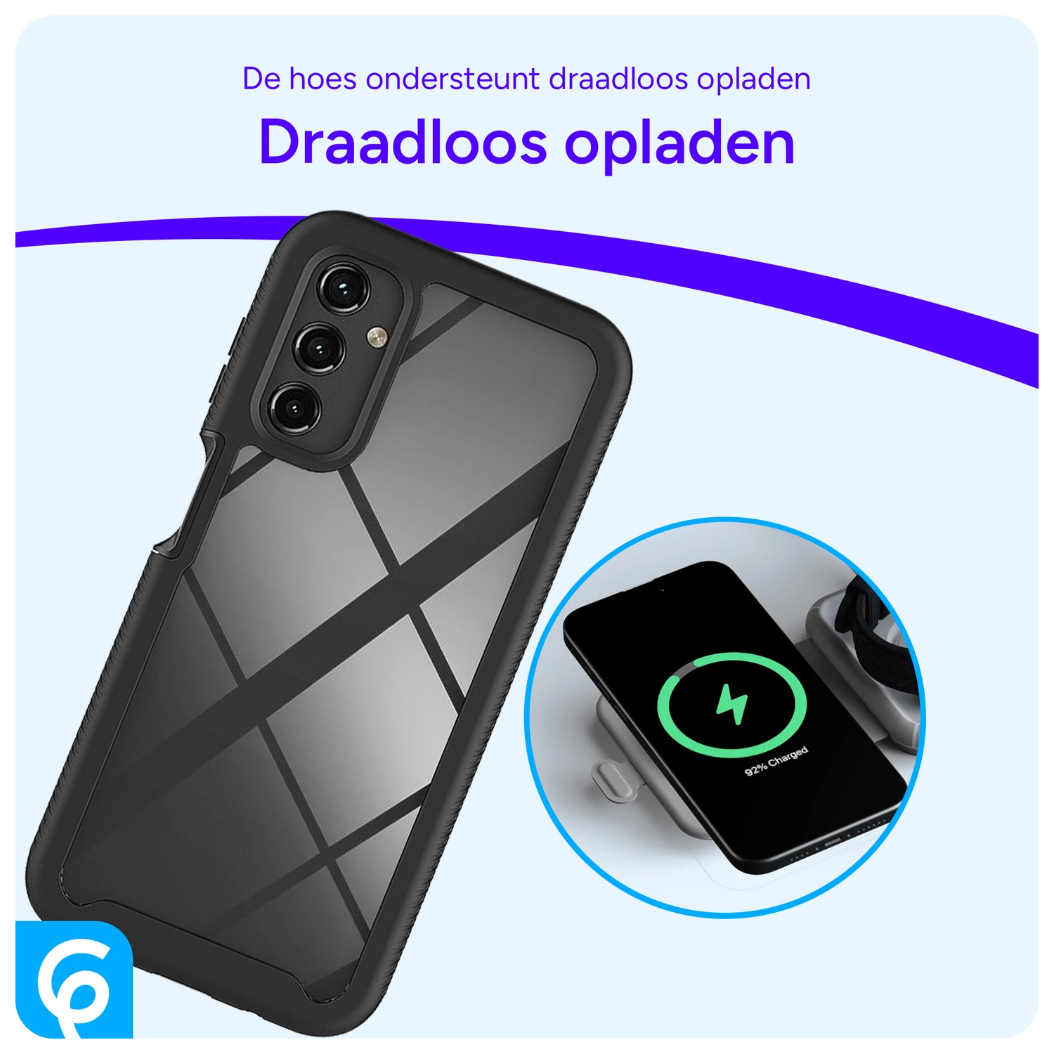 Samsung Galaxy A14 Hoesje Full Protect 360° Cover Hybride Zwart afbeelding 5