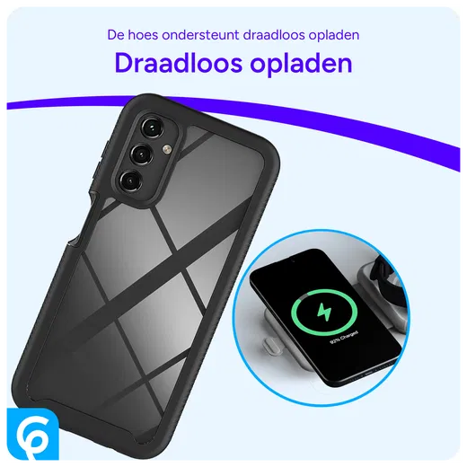 Samsung Galaxy A14 Hoesje Full Protect 360° Cover Hybride Zwart afbeelding 5