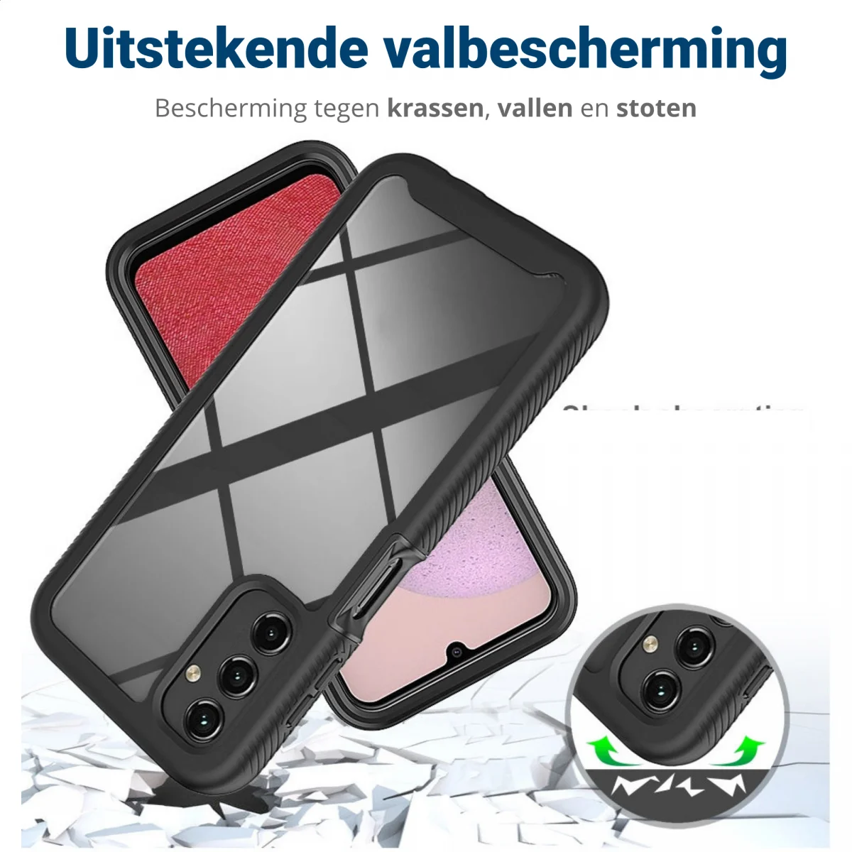 Samsung Galaxy A14 Hoesje Full Protect 360° Cover Hybride Blauw afbeelding 5