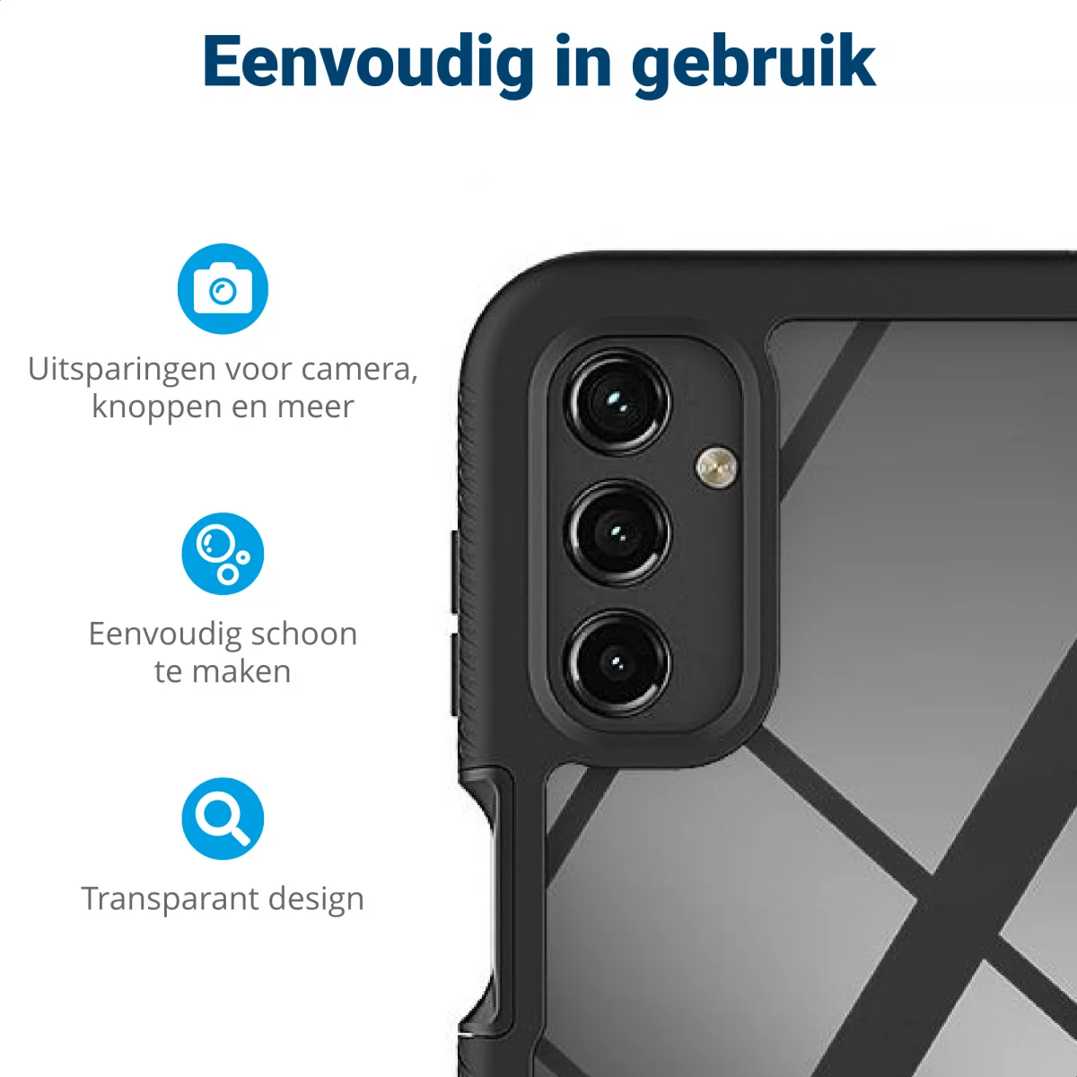 Samsung Galaxy A14 Hoesje Full Protect 360° Cover Hybride Blauw afbeelding 6