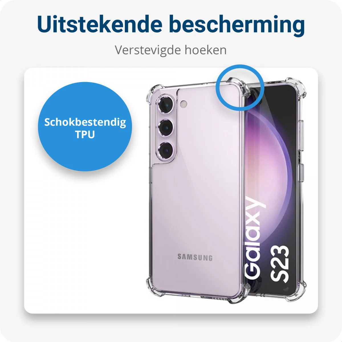 Samsung Galaxy S23 Hoesje met Koord Schokbestendig TPU Transparant afbeelding 2