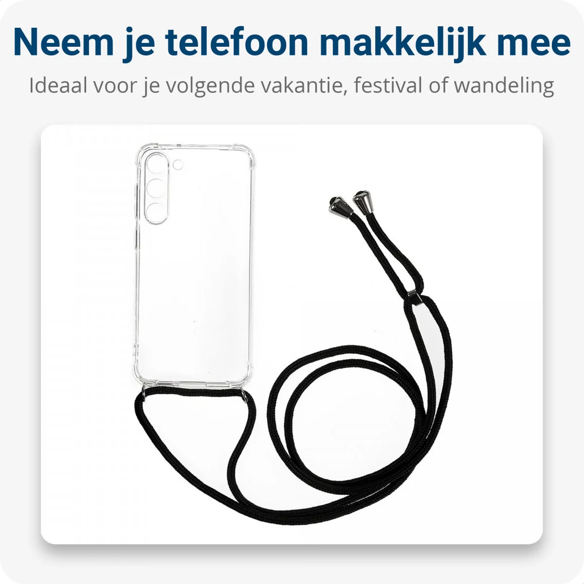 Samsung Galaxy S23 Hoesje met Koord Schokbestendig TPU Transparant afbeelding 3