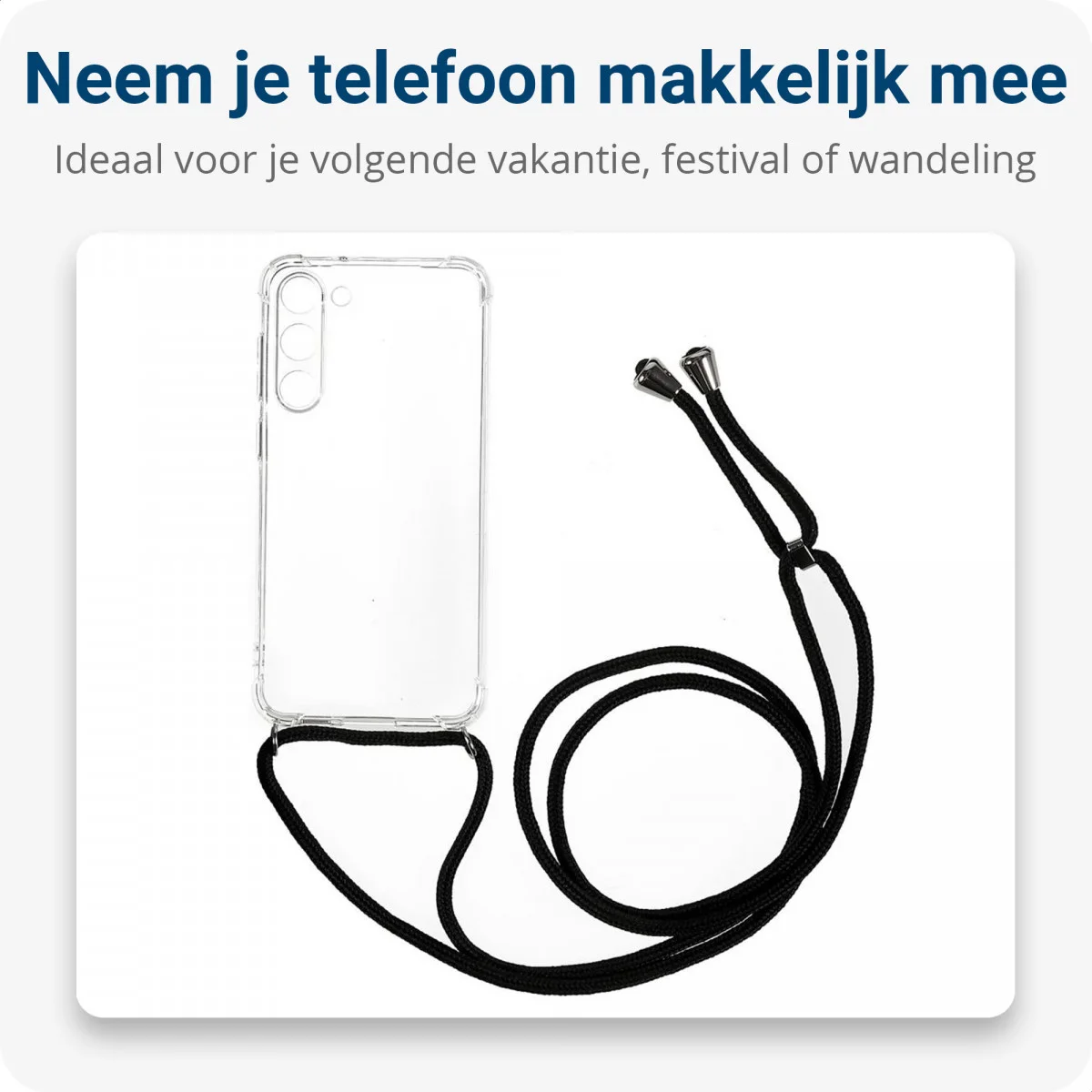 Samsung Galaxy S23 Plus Hoesje met Koord TPU Transparant afbeelding 3