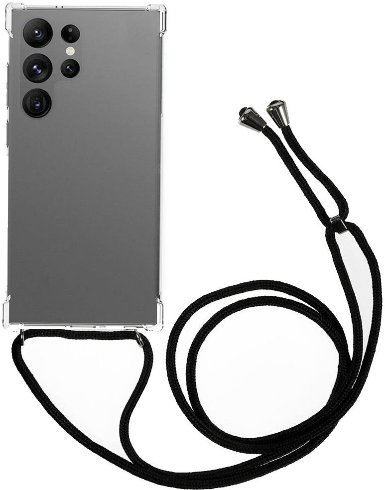 Samsung Galaxy S23 Ultra Hoesje met Koord TPU Transparant afbeelding 1