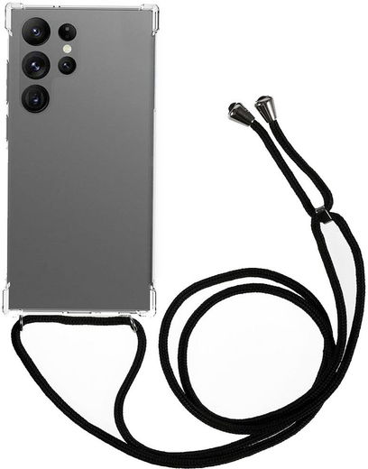 Samsung Galaxy S23 Ultra Hoesje met Koord TPU Transparant afbeelding 1