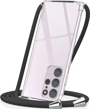 Samsung Galaxy S23 Ultra Hoesje met Koord TPU Transparant