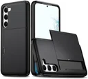 Samsung Galaxy S23 Hoesje met Slider Kaarthouder Back Cover Zwart