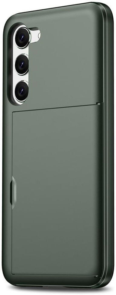 Samsung Galaxy S23 Hoesje met Slider Kaarthouder Back Cover Groen afbeelding 6