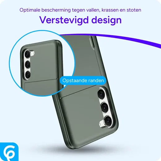 Samsung Galaxy S23 Hoesje met Slider Kaarthouder Back Cover Groen afbeelding 2