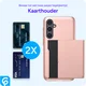 Samsung Galaxy S23 Hoesje met Slider Kaarthouder Back Cover Roze Goud afbeelding 10