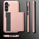 Samsung Galaxy S23 Hoesje met Slider Kaarthouder Back Cover Roze Goud afbeelding 14