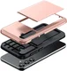 Samsung Galaxy S23 Hoesje met Slider Kaarthouder Back Cover Roze Goud afbeelding 17