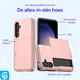 Samsung Galaxy S23 Hoesje met Slider Kaarthouder Back Cover Roze Goud afbeelding 9