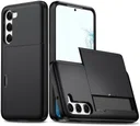 Samsung Galaxy S23 Plus Hoesje Slider Kaarthouder Back Cover Zwart