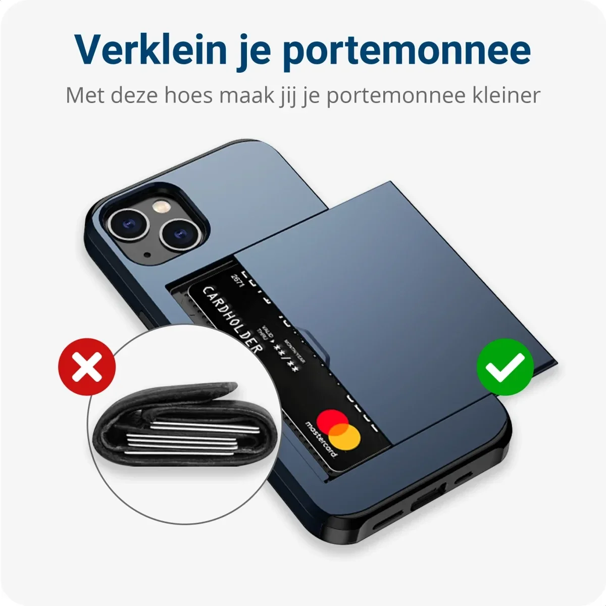 Samsung Galaxy S23 Plus Hoesje Slider Kaarthouder Back Cover Blauw afbeelding 12