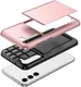 Samsung Galaxy S23 Plus Hoesje Slider Kaarthouder Back Cover Roze Goud afbeelding 17