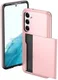 Samsung Galaxy S23 Plus Hoesje Slider Kaarthouder Back Cover Roze Goud afbeelding 4