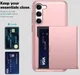 Samsung Galaxy S23 Plus Hoesje Slider Kaarthouder Back Cover Roze Goud afbeelding 10