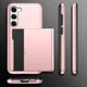 Samsung Galaxy S23 Plus Hoesje Slider Kaarthouder Back Cover Roze Goud afbeelding 16