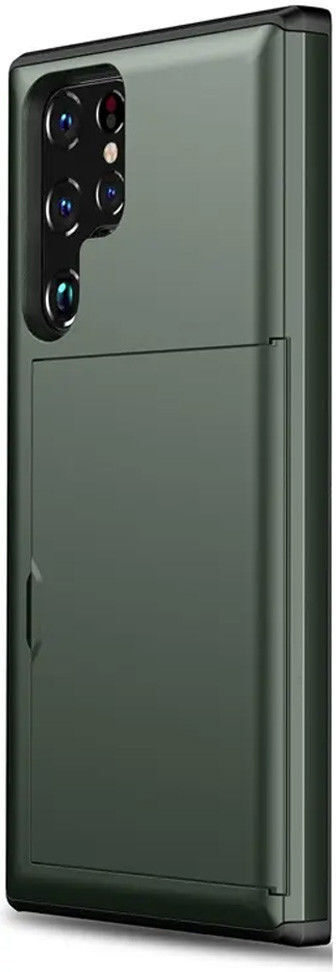 Samsung Galaxy S23 Ultra Hoesje met Slider Kaarthouder Groen afbeelding 5