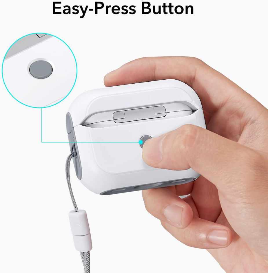 ESR Orbit Hybrid HaloLock Apple AirPods Pro 1/2 Hoesje MagSafe Wit afbeelding 2