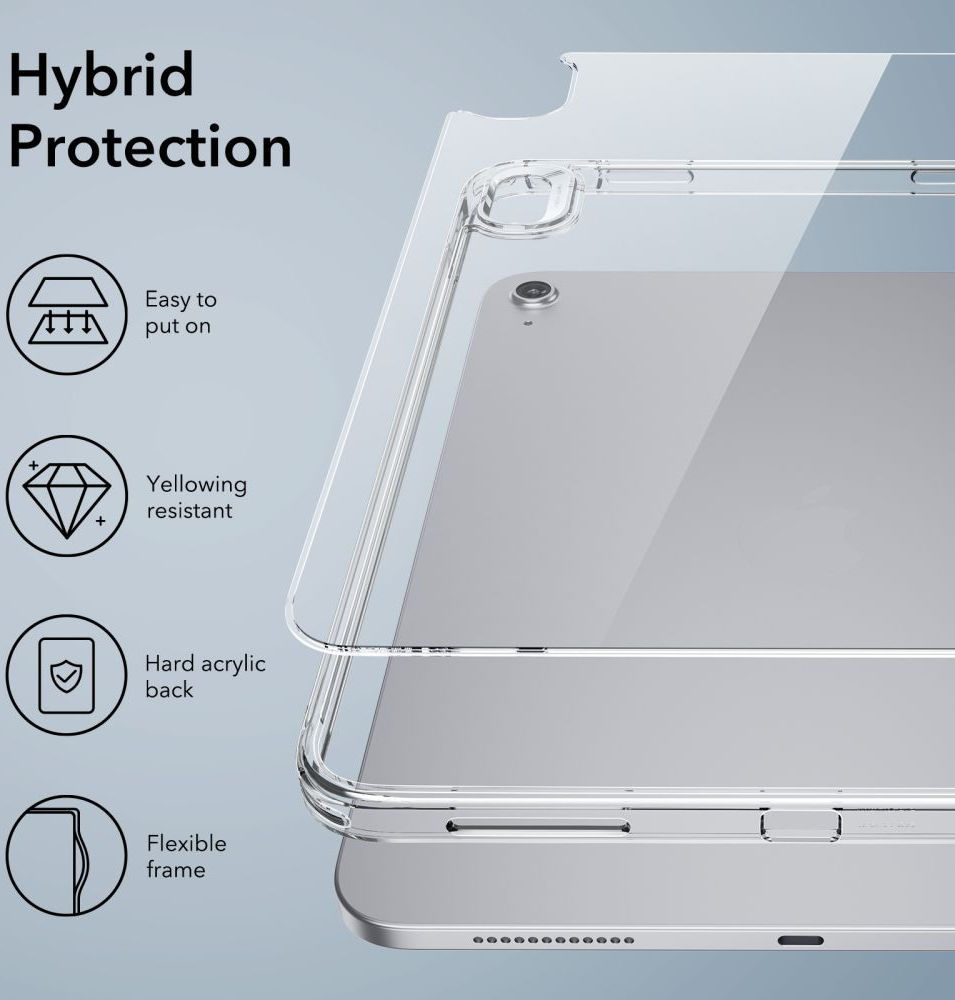ESR Classic Hybrid iPad 11 (2025) / 10.9 (2022) Hoes Back Cover Transparant afbeelding 6