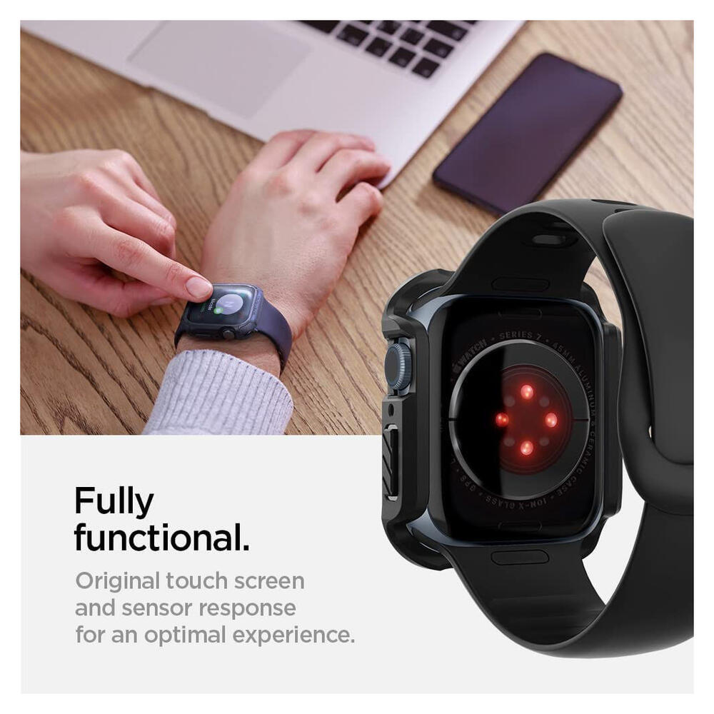 Spigen Tough Armor Pro - Apple Watch 7/8/9 45MM Case - Full Protect - Zwart afbeelding 4
