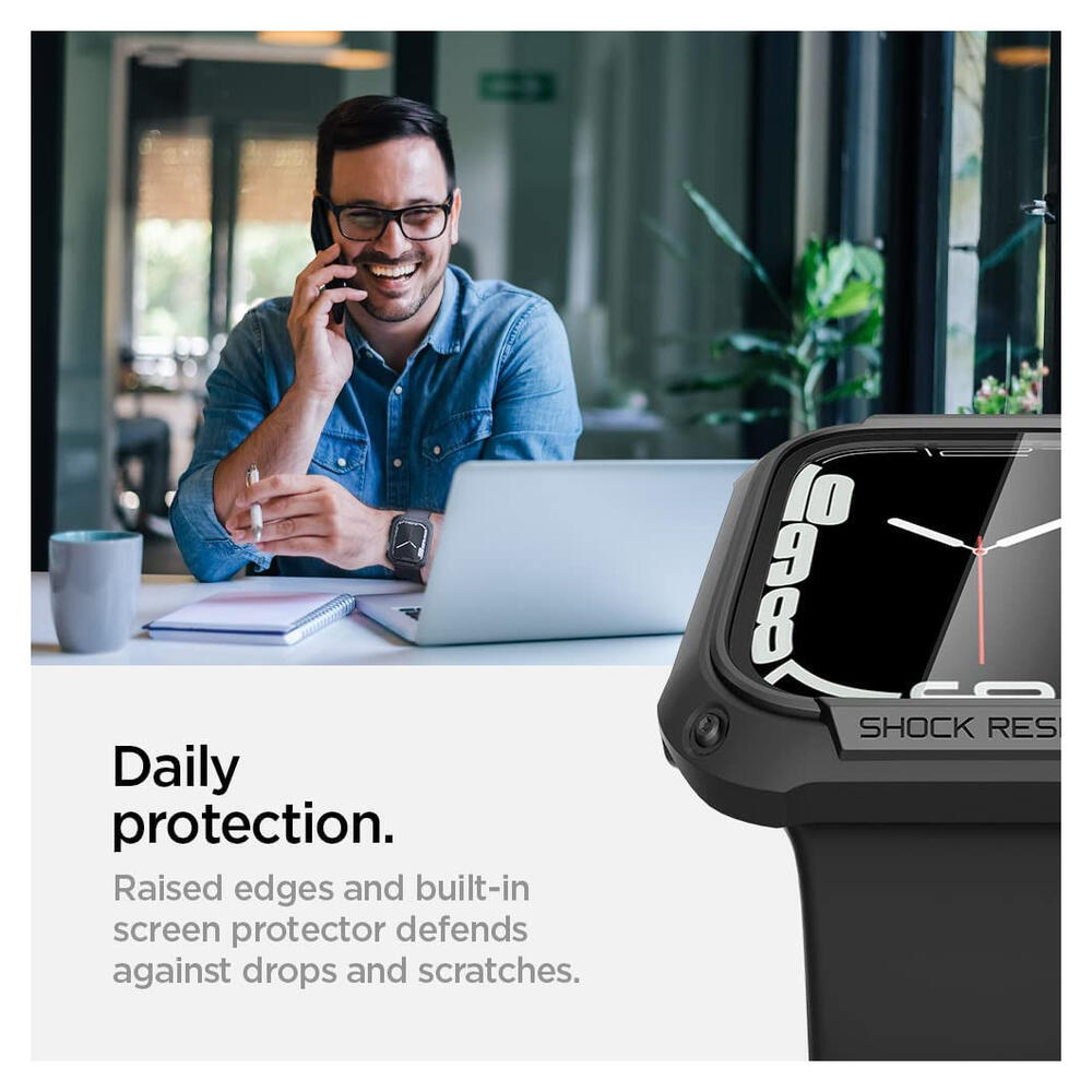 Spigen Tough Armor Pro - Apple Watch 7/8/9 45MM Case - Full Protect - Zwart afbeelding 7