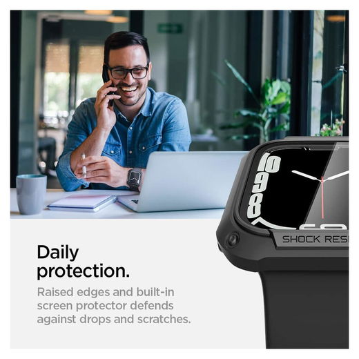 Spigen Tough Armor Pro - Apple Watch 7/8/9 45MM Case - Full Protect - Zwart afbeelding 7