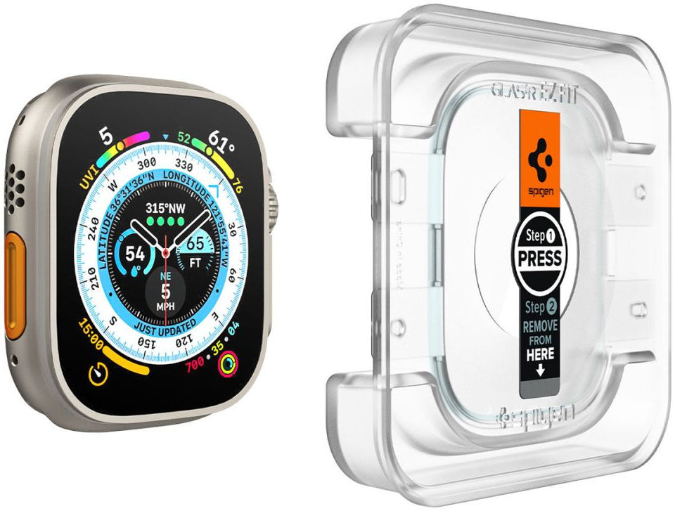Spigen EZ Fit - Apple Watch Ultra 3/2/1 Screen Protector Glas 2-Pack afbeelding 11