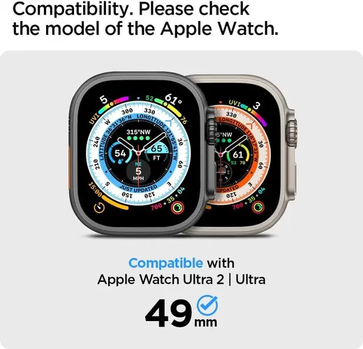 Spigen EZ Fit - Apple Watch Ultra 3/2/1 Screen Protector Glas 2-Pack afbeelding 3