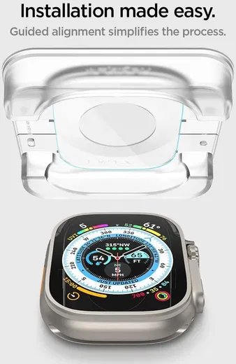 Spigen EZ Fit - Apple Watch Ultra 3/2/1 Screen Protector Glas 2-Pack afbeelding 4